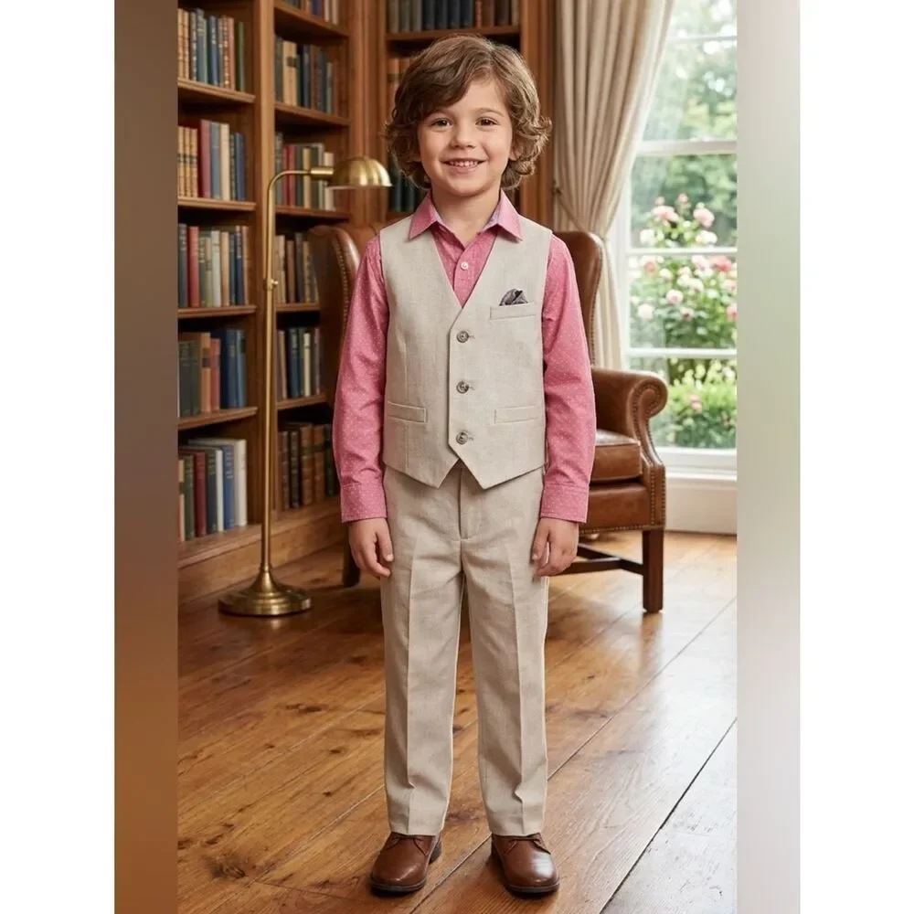 Take 50% OFF- 3pc Boys Mixed Shirt, Vest and Pants, Size-5T